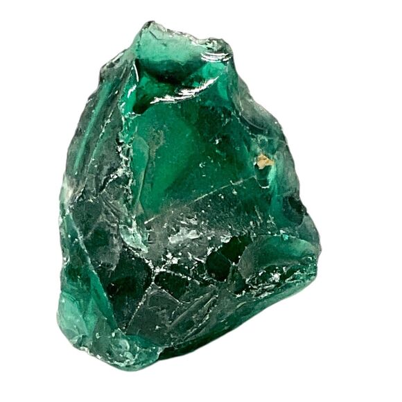 Emerald Translucent Art Glass Cullet Glowing Manganese Slag Glass #5GX5 - Picture 4 of 7